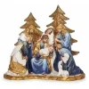 Boutique de Noël Religion*One Piece Nativity Scene With Gold Pine Trees