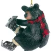 Boutique de Noël Enchanted Forest*Ornament, Black Bear On Skates