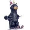 Boutique de Noël Enchanted Forest*Ornament, Black Bear On Skis