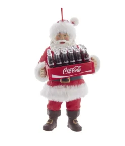Boutique de Noël Mom'S Kitchen & Bakery*Ornament, Coca Cola Santa Claus With A Case Of Cola