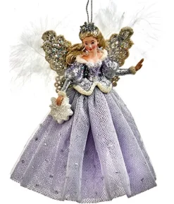 Boutique de Noël Winter Wonderland*Ornament, Elegant Snow Queen , In A Lavender And Blue Gown