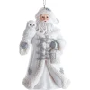 Boutique de Noël Winter Wonderland*Ornament, Father Christmas In Silver And White With An Owl