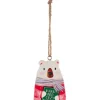 Boutique de Noël Family & Friends*Ornament, Festive Polar Bear, With Message "Warm And Cozy Wishes"