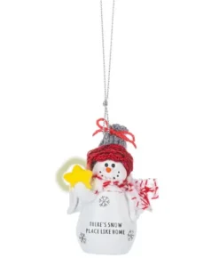 Boutique de Noël Family & Friends*Ornament, Festive Snowman With Message "There'S Snow Place Like Home"