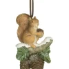 Boutique de Noël Rustic*Ornament, Forest Squirrel On Branch With Pine Cones