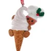 Boutique de Noël Ginger Bread & Candy Shoppe*Ornament, Gingerbread Boy With Ice Cream Cone