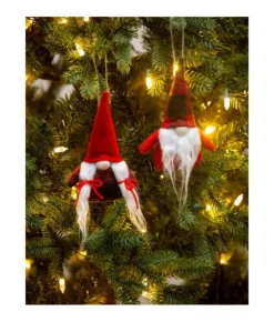 Boutique de Noël Rustic*Ornament, Girl Gnome, Stuffed Plaid Material