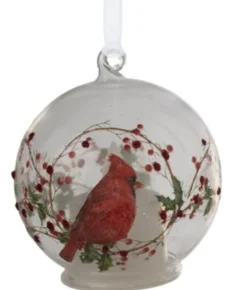 Boutique de Noël Enchanted Forest*Ornament, Glass Ball, Cardinal With Led