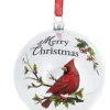 Boutique de Noël Varied Shapes*Ornament, Glass Ball, Cardinal Perched On Holly Branch