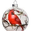 Boutique de Noël Varied Shapes*Ornament, Glass Ball, Cardinal On Branch Motif