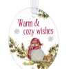 Boutique de Noël Family & Friends*Ornament, Plaque With Bird Motif, With Message "Warm And Cozy Wishes"
