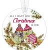 Boutique de Noël Birds & Owls*Ornament, Plaque With Bird Motif, With Message "All I Want For Christmas Is You"