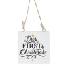 Boutique de Noël Wedding*Ornament, Plaque, With Message "Our First Christmas"