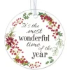 Boutique de Noël Family & Friends*Ornament, Plaque, With Message "It'S The Most Wonderful Time Of The Year"