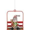 Boutique de Noël Winter Wonderland*Ornament, Polar Bear On The Ski Chairlift