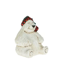 Boutique de Noël Rustic*Ornament, Polar Bear With Toque, Souvenir Of Canada. Designed By Canadian Artist