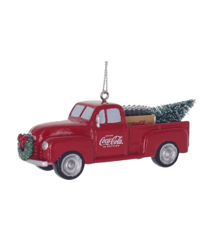 Boutique de Noël Mom'S Kitchen & Bakery*Ornament, Red Coca-Cola Pick Up Truck, Full Cargo Of Coca Cola