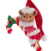Boutique de Noël Santa'S Workshop*Ornament, "Red Hat" Christmas Mouse With Candy Cane