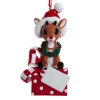 Boutique de Noël Enchanted Forest*Ornament, Rudolph With Xmas Gift