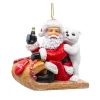 Boutique de Noël Mom'S Kitchen & Bakery*Ornament, Santa And Polar Bear Cub On Sled With A Coca Cola