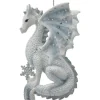 Boutique de Noël Enchanted Forest*Ornament, Silver And White Spangled Dragon
