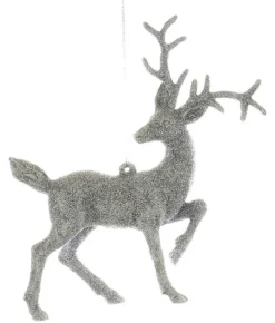 Boutique de Noël Enchanted Forest*Ornament, Silver Frost/Glittered Stag