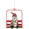 Boutique de Noël Winter Wonderland*Ornament, Snowman On The Ski Chairlift