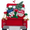 Boutique de Noël Farm House & Western*Ornament, Snowmen With Tree, Red Pickup Truck