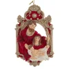 Boutique de Noël Religion*Ornament, The Holy Family, In Eye Catching Cranberry Colour