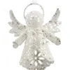 Boutique de Noël Winter Wonderland*Ornament, White Sparkling Angel, With Her Wings Raised.