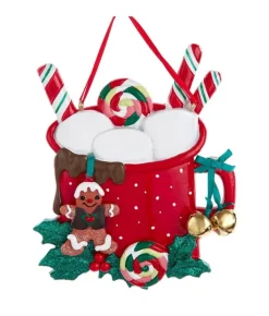 Boutique de Noël Mom'S Kitchen & Bakery*Ornament With Bells, Mug Of Hot Chocolate