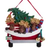Boutique de Noël Farm House & Western*Ornament With Bells, Red Pickup Truck With Moose And Xmas Tree