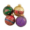 Boutique de Noël Glass Ball Boxes*Ornate Glass Balls With Various Designs, 65Mm, 4 Per Box