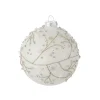 Boutique de Noël Miscellaneous*Ornate Glittered White Glass Ball, 100Mm