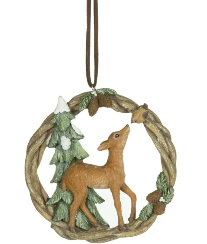 Boutique de Noël Rustic*Ornement, Guirlande Figurant Un Faune Et Un Petit Oiseau.