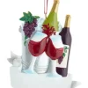Boutique de Noël Wine Lovers*Party Time, With Wine And Glasses, Tree Ornament