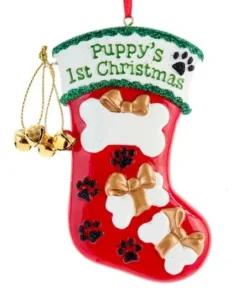 Boutique de Noël Family & Friends*Personalisable Tree Ornament, Made Of Resin, Puppy`S First Christmas