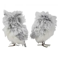 Boutique de Noël Birds & Owls*Plush Grey Owl Ornaments (2-Piece Set)