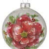 Boutique de Noël Christmas Classics*Poinsettia Glass Ball Ornament