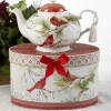 Boutique de Noël Miscellaneous*Porcelain Tea Pot, Cardinal Motif