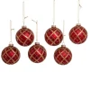 Boutique de Noël Glass Ball Boxes*Red And Gold Decorated Glass Balls, 80Mm, 6 Per Box