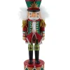 Boutique de Noël Ballet & Nutcrackers*Red And Green Nutcracker On Drum 15" Tall