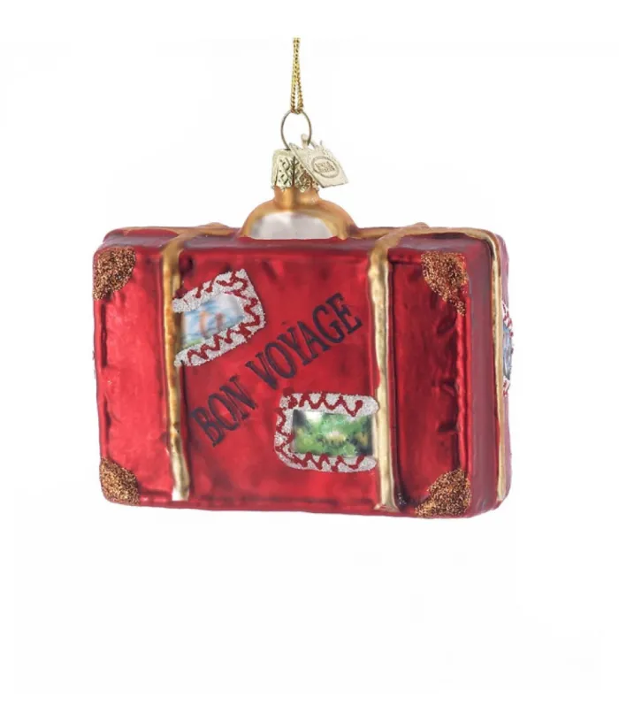 Boutique de Noël Collections*Red Luggage Glass Ornament