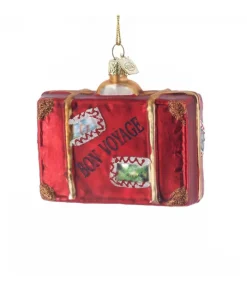 Boutique de Noël Varied Shapes*Red Luggage Glass Ornament