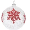 Boutique de Noël Rustic*Red Snowflake Glass Ball