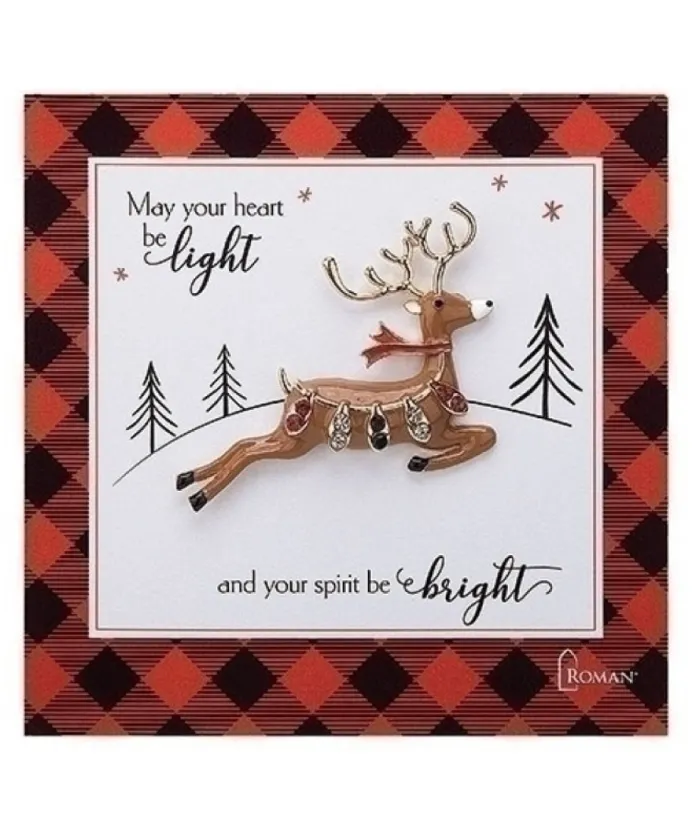 Boutique de Noël Enchanted Forest*Reindeer Pin. "May Your Heart Be Light And Your Spirit Be Bright"