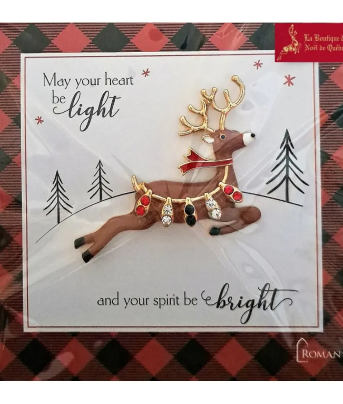 Boutique de Noël Enchanted Forest*Reindeer Pin. "May Your Heart Be Light And Your Spirit Be Bright"