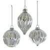 Boutique de Noël Glass Ball Boxes*Round, Onion And Filial Style Silver Ball Ornaments, 80Mm