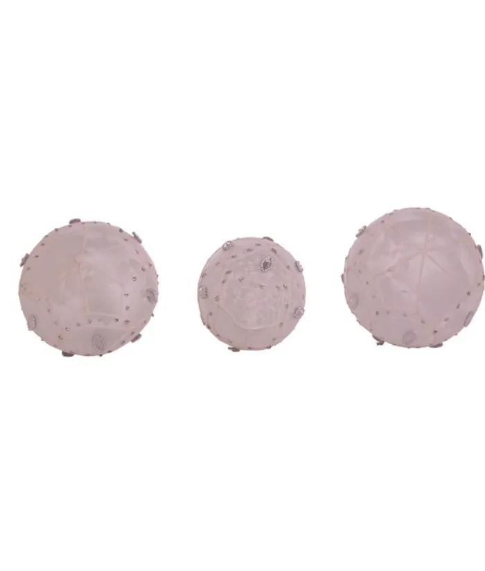 Boutique de Noël Glass Ball Boxes*Round, Onion And Filial White Glass Balls, 80Mm, Box Of 3