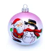 Boutique de Noël Importations From Poland*Santa Claus And Snowman Glass Ornament